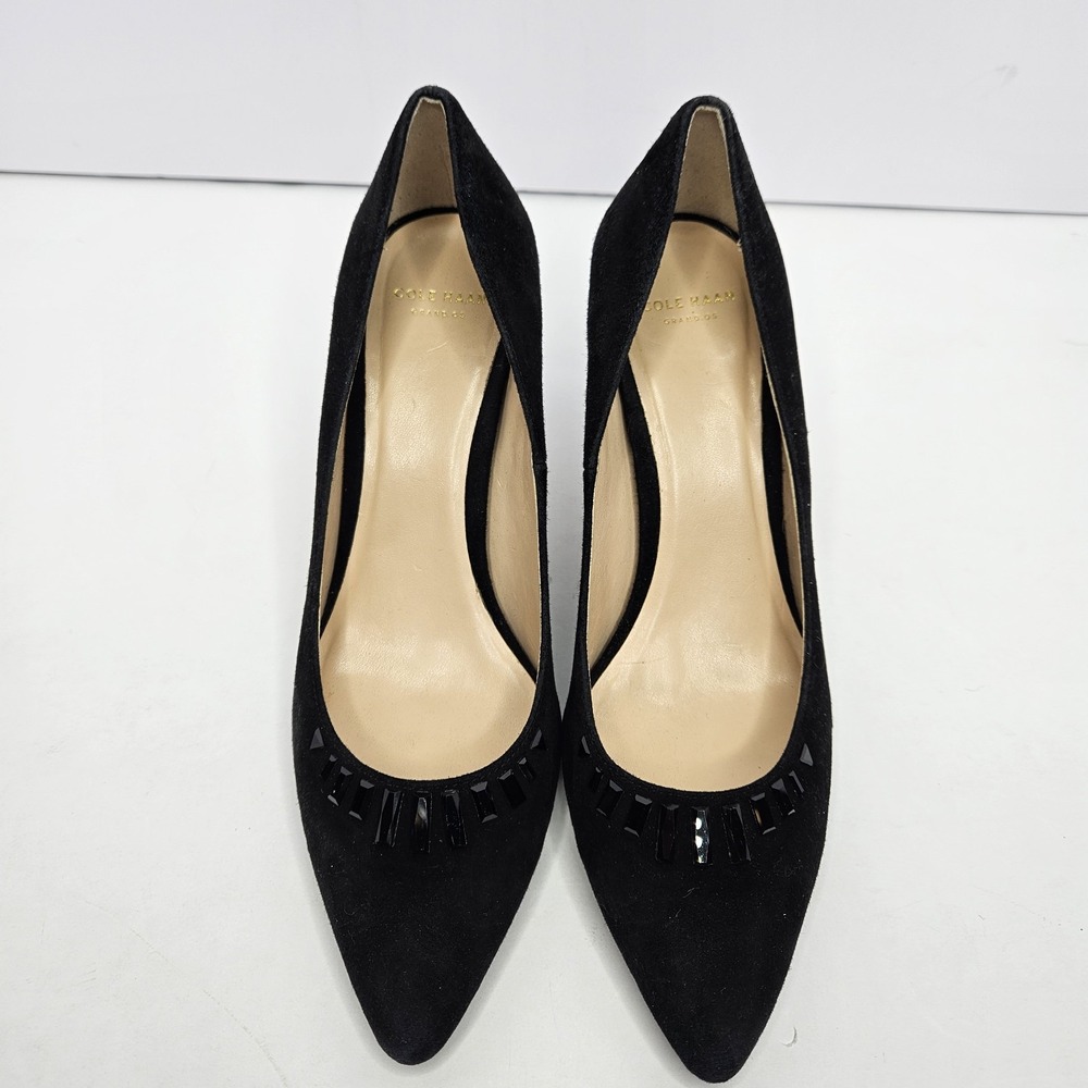 Classic Black Suede Pointed-Toe Pumps